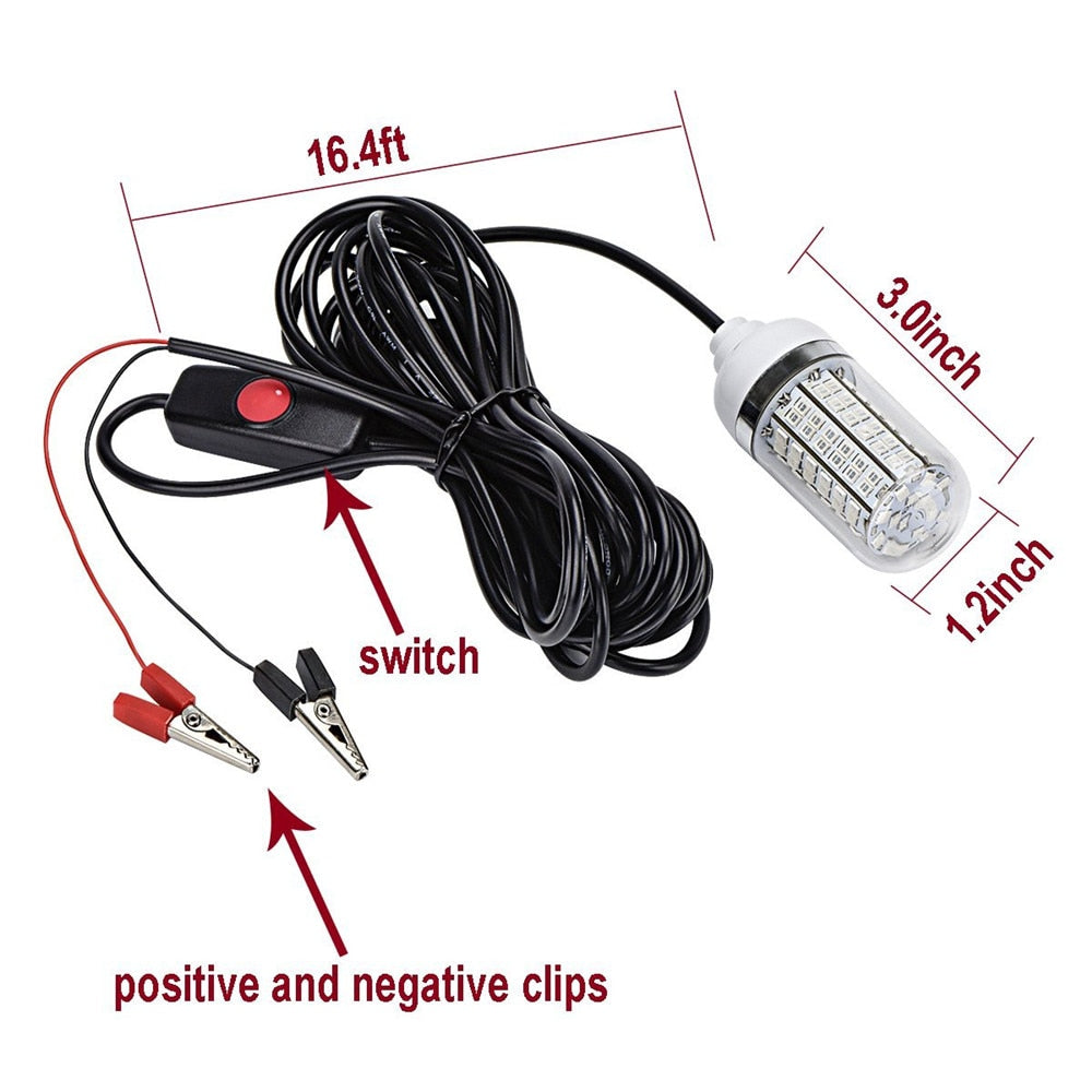 Underwater Fishing Light (12V LED Waterproof Ip68) to Lure & Assist Visibility