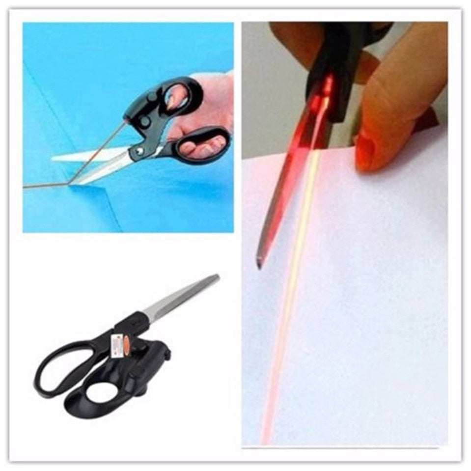 Laser-Guided Scissors (Straight Precise Cut) for Fabric, Paper, Wrapping & all other Crafts